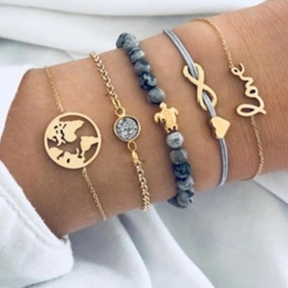 Boutique Jewelry - Bohemian Boho 5 pc Bracelet Charms NWT